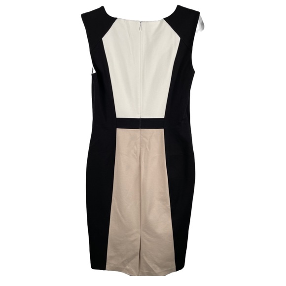 WHITE HOUSE BLACK MARKET COLOR BLOCK SHEATH DRESS | Black / Multi | Size 6 - Picture 2 of 4